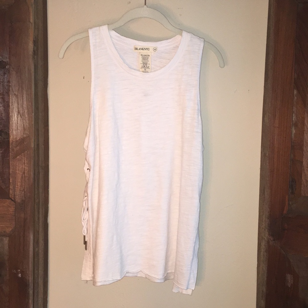 White Tank Top With Laced Up Sides